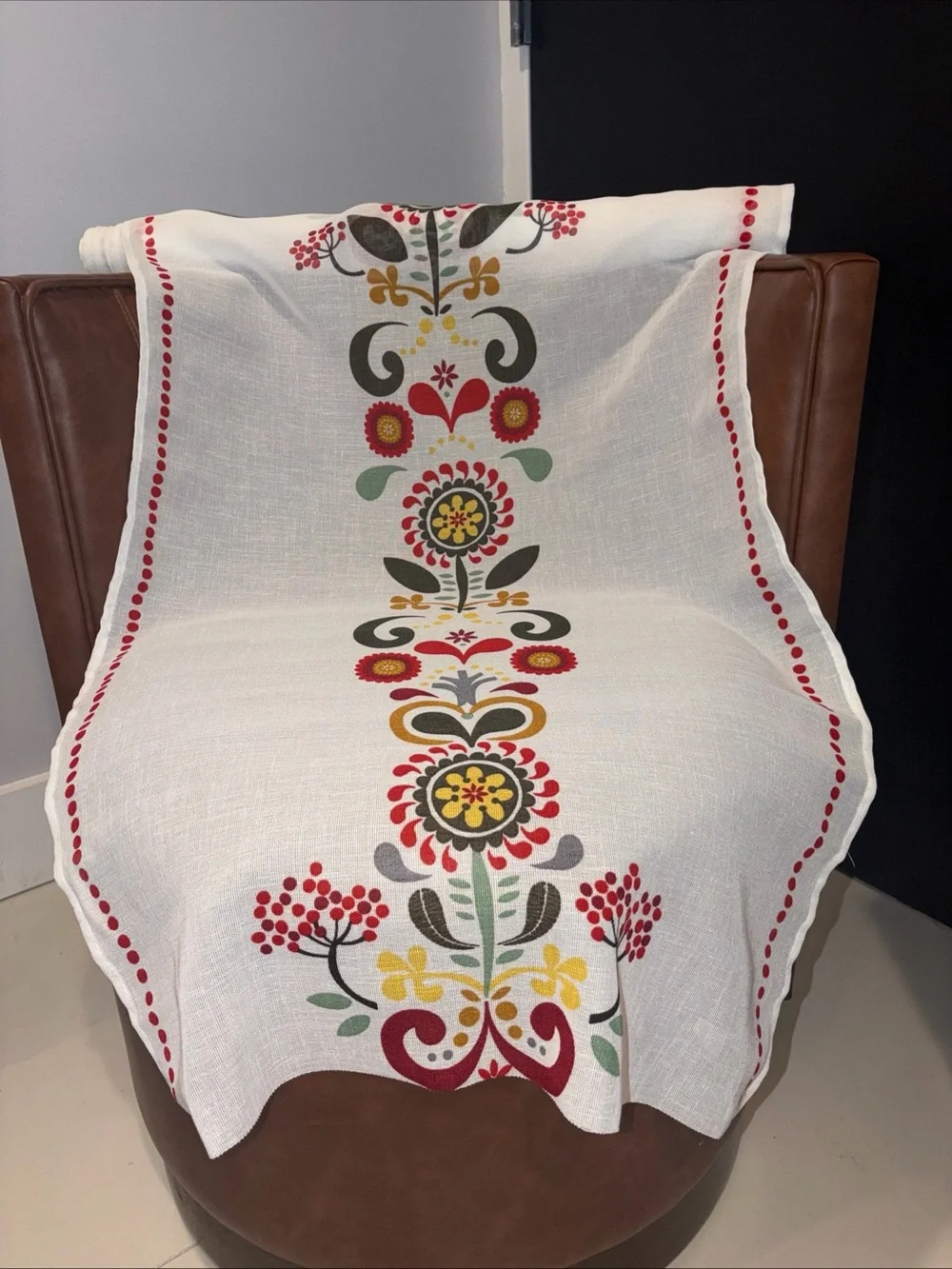 IKEA Akerkulla Fabric table runner 24X 118 Scandinavian Folk Art boho